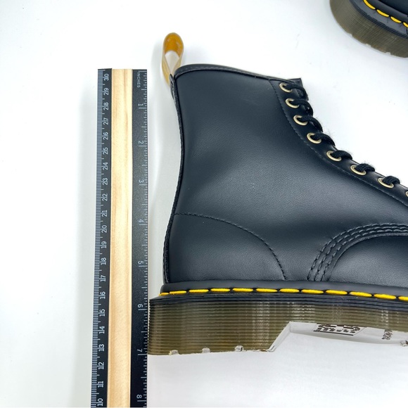 Dr Martens Black Felix Rub Off Faux Vegan Leather 1460 Lace Up Combat Boots NEW - Picture 10 of 14